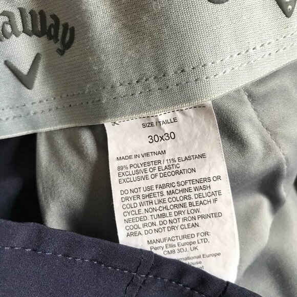 Callaway Pro Spin 3.0 Golf Pants Mens 30 x 30 Navy Blue UPF 50 Stretch Straight - Picture 7 of 12